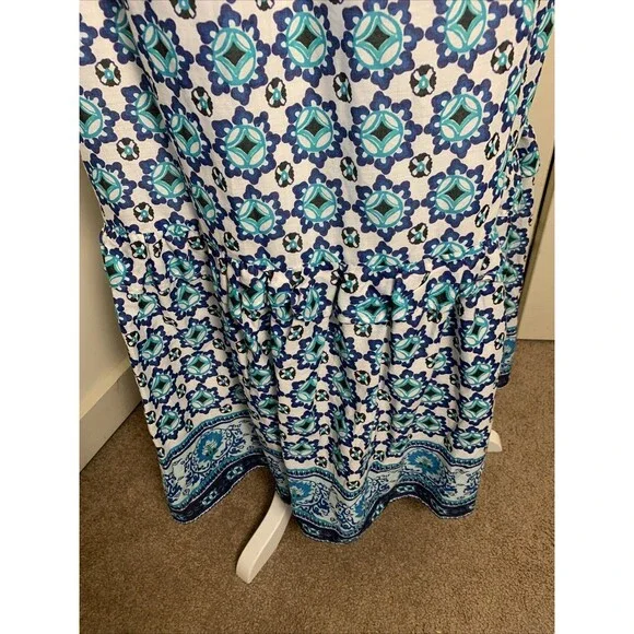 Lucky Brand Maxi Dress XL Cotton Ruffle Resort Summer 100% Cotton Boho Beach - Picture 7 of 16